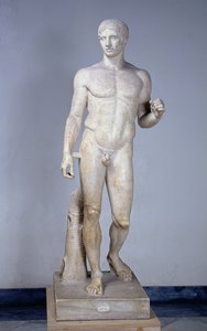 Atlet, římská kopie podle originálu Polykleitos (fl.c.450-c.415 př.nl) v Pompejích (mramor) (podrobnosti viz 119500)